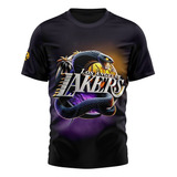 Remera Basquet Kapho Lakers Black Logo Snake Niños