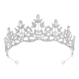 Corona De Flores Para Novia Con Forma De Tiara De Cristal, O