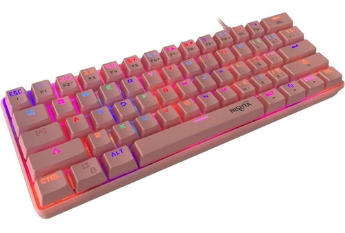 Teclado Gamer Nisuta Nskbgz61p Qwerty Outemu Purple Español