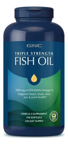 Gnc | Triple Strength Fish Oil | 1000mg | 210 Softgels