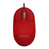 Mouse Óptico Com Fio Usb Multilaser Branco Elegante 1200 Dpi Cor Vermelho