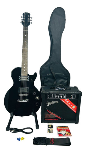 Kit Guitarra Eléctrica Devise Sp11 Bk + Estuche+amplificador