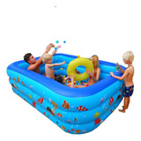 Piscina Rectangular Inflable Para Niños Y Adultos En Verano.