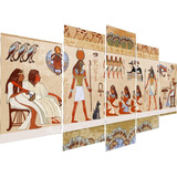 Painel De Quadro Mosaico 5 Partes Para Sala,quarto Egipcios