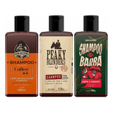 Kit 3x Shampoo Para Barba Coffee Peaky Guaraná Don Alcides