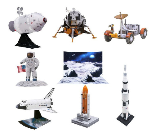 Maquete De Papel - Modulo De Serviço Mais 6 Modelos Da Nasa