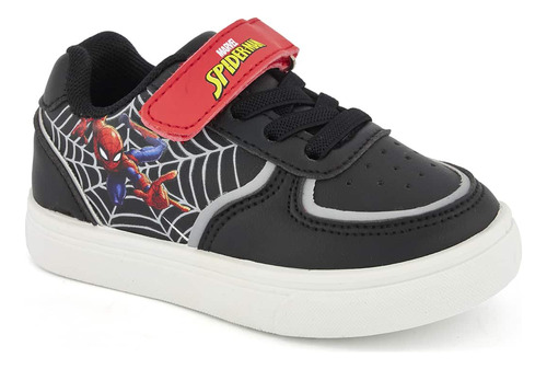 Tenis Spiderman Talón Confortable Para Niño Tenis Negro