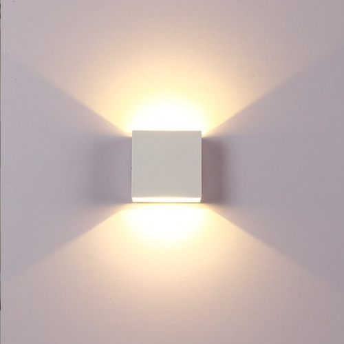 Lámpara Pared De Arbotante Cubo Led Para Muro Interior 6w