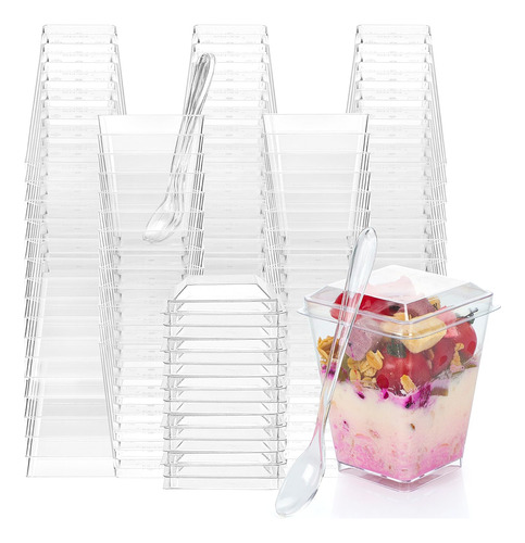 Moretoes Paquete De 120 Tazas De Postre De Plastico De 5 Onz