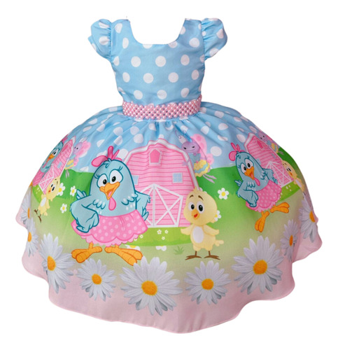 Roupa Mesversário Galinha Rosa Luxinho Fantasia Pintadinha