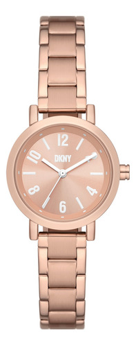 Reloj Mujer Dkny Soho De Acero 28mm Correa Oro Rosa