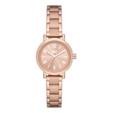 Reloj Mujer Dkny Soho De Acero 28mm Correa Oro Rosa