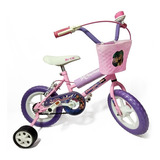 Bmx Infantil Zambito Rodado 12 Nena S Freno V-brakes Color Rosa/violeta Con Ruedas De Entrenamiento  