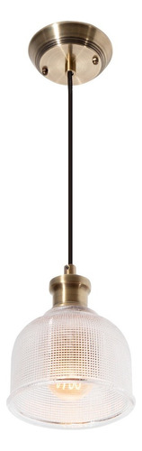  Lámpara Colgante Techo Bronce / Níquel Vidrio 60w E27 1 Luz Color Bronce Antiguo