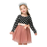 Vestido Casual De Tul Ropa De Lunares Para Niños 1