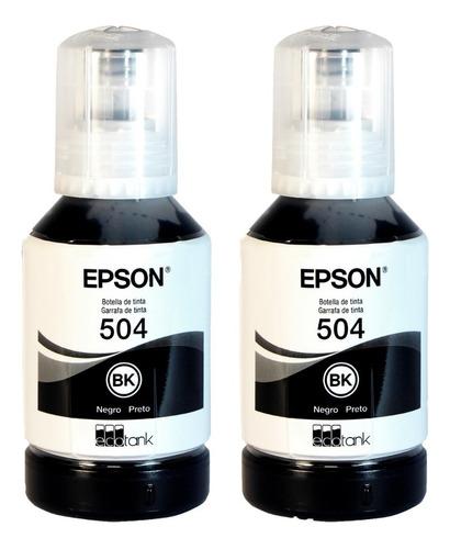 2 Tintas Negras Originales Epson 504 Impre L4150 L4160 L6191