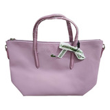 Bolsa Crossbody Lacoste Tote Para Mujer Rosa Lila