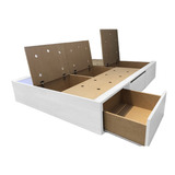 Box Sommier Cajones 2 Plazas 140x190 Melamina Teka Ártico