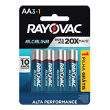 04 Pilhas Aa Alcalina Rayovac 1 Cart C/ 4 Unid