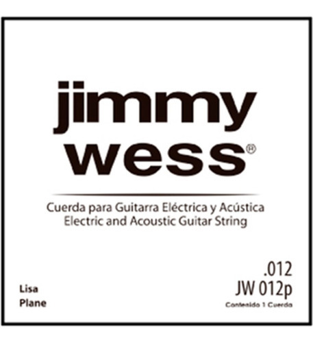 12 Cuerdas Jimmy Wess 2a Acústica Ó Eléctrica .012 Jw-012p