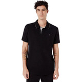 Camiseta Polo Masculina Básica Hering Preta