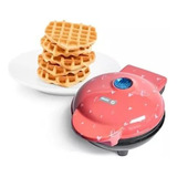 Mini Máquina Para Wafles Individuales Diseño De Corazón Rojo