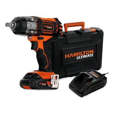 Llave Pistola De Impacto Encastre 1\u002F2 20v Hamilton 400 Nm Color Negro Hamilton ULT113 Con carbones Bateria 2ah | Envío gratis