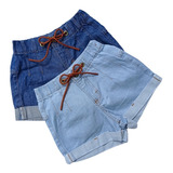 Kit 2 Shorts Jeans Infantil Feminino Blogueirinha Tendência