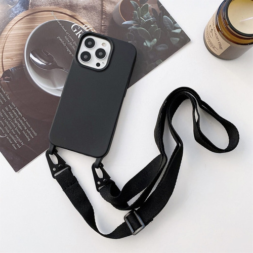 Funda Elástica Con Cordón De Cuello Ancho Para iPhone 13