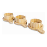 Salseros En Bambu Con Base Setx3 Ambiente Gourmet