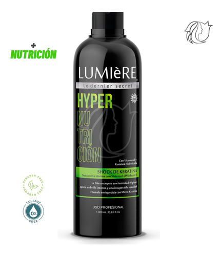 Shock Keratina Con Vitaminas Nutricion Intensa Lumiere 1 Lt