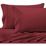 Fundas Para Almohadas Queen De Algodon 400 Hilo Rojo Borgoña