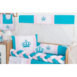 Kit Trança Imperial Azul Tiffany Menina 10pç +saia +cortina