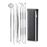 Kit Dental Higiene Acero Inoxidable 6 Piezas + Estuche