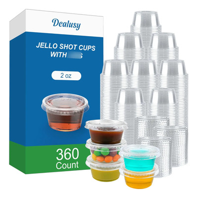 Juego De 360 Vasos De Gelatina 60 Ml Desechables Con Tapa | Envío gratis