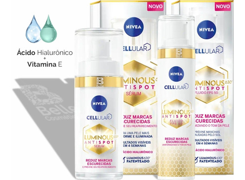 Nivea Cellular Luminous630 Antispot Fluído 40ml E Sérum 30ml