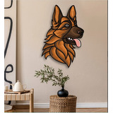 Cuadro Decorativo Perro Pastor Animal Multicapa Madera