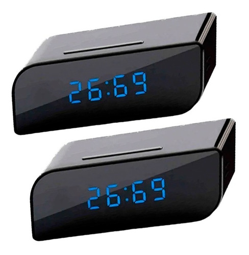 Combo X2 Camaras Tipo Reloj De Mesa Wifi Sensor Movimiento