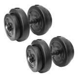 Set 28kg Kit 2 Mancuernas A Roscas Discos Pesas Sonnos Color Negro