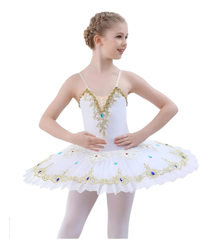 Vestido De Ballet Para Niña Disfraz De Bailarina Cisne Tutú