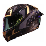 Casco Axxis Cobra Carbón Gold Talla M Mica Dorada De Regalo