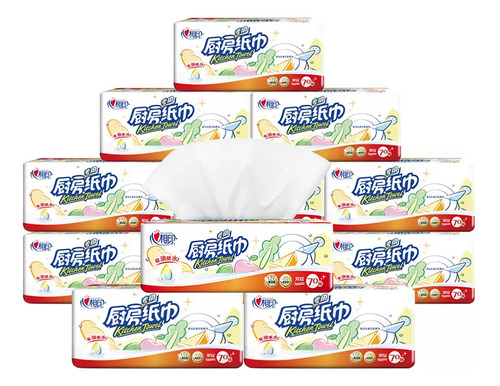 Pack 9 Paquetes Toallas De Papel 70 Hojas C/u Para Cocina