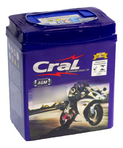 Bateria Selada Cral Moto 7ah Honda Cbx 250 Twister Todas 