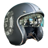 Casco Abierto Hawk 721 Ruta 40 Gris/negro Mate - Ridegreen