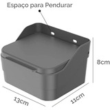 Saleiro Trium Com Tampa De Mesa Parede Porta Sal Temperos Ou Cor Chumbo