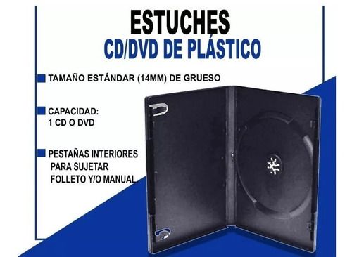 Estuche Caja De Dvd / Cd Negra Nueva Ancha 14mm Calidad X 10