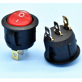 Pack 3 X Interruptor Rojo 23mm De Diametro 3pin 2 Posiciones