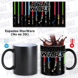 Taza Mágica Espadas Star Wars (no Es 3d) Personalizable