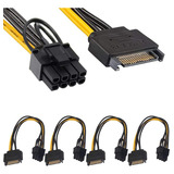 Dkardu Paquete 10 Cables Alimentación Sata 15 Pines A 8 (6+2