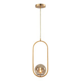 Lustre Pendente Moderno Esfera Bola Dourado Inovartte Inl78